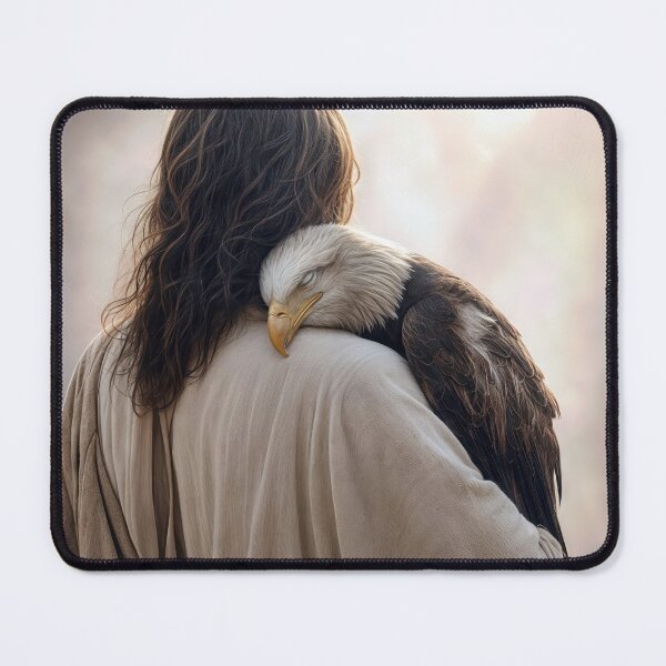 Item preview, Jesus Holding a Sick Bald Eagle designed and sold by Maria Dryfhout.