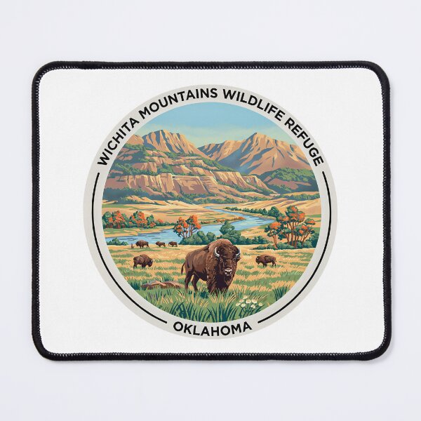 Item preview, Wichita Mountains Wildlife Refuge Oklahoma - Scenic Nature Travel Poster USA designed and sold by inkNext.