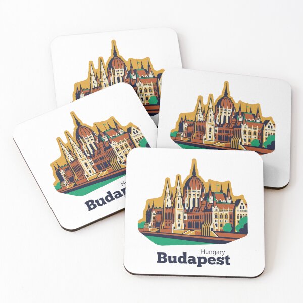 Item preview, Budapest Parliament Bold Retro Graphic Travel Poster designed and sold by Inkworksbyshery.