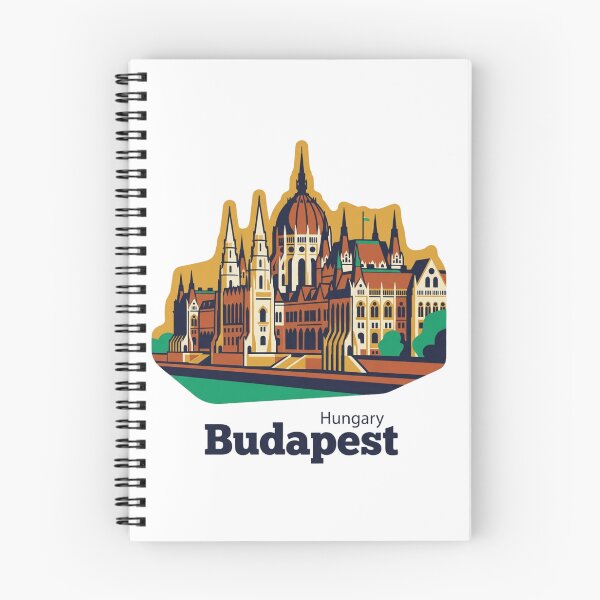 Item preview, Budapest Parliament Bold Retro Graphic Travel Poster designed and sold by Inkworksbyshery.