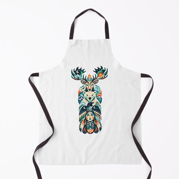 Item preview, Northern Totem Caribou Polar Bear Raven designed and sold by Wild Creative Art.