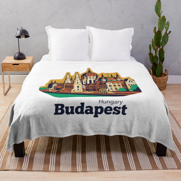 Item preview, Budapest Parliament Bold Retro Graphic Travel Poster designed and sold by Inkworksbyshery.