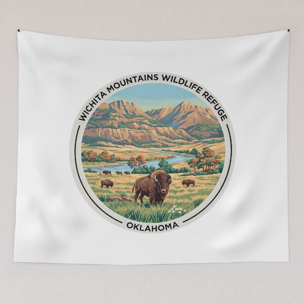 Item preview, Wichita Mountains Wildlife Refuge Oklahoma - Scenic Nature Travel Poster USA designed and sold by inkNext.