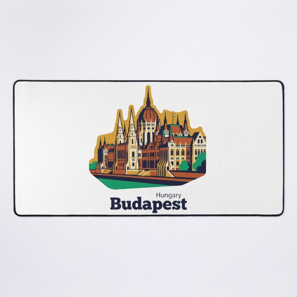 Item preview, Budapest Parliament Bold Retro Graphic Travel Poster designed and sold by Inkworksbyshery.