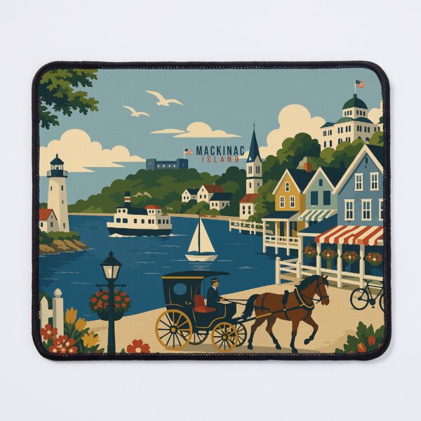 Item preview, Mackinac Island Travel Poster designed and sold by rogue-design.
