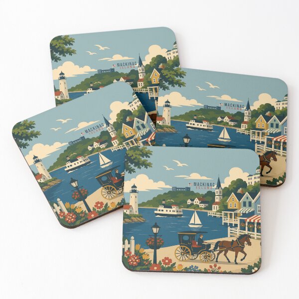 Item preview, Mackinac Island Travel Poster designed and sold by rogue-design.