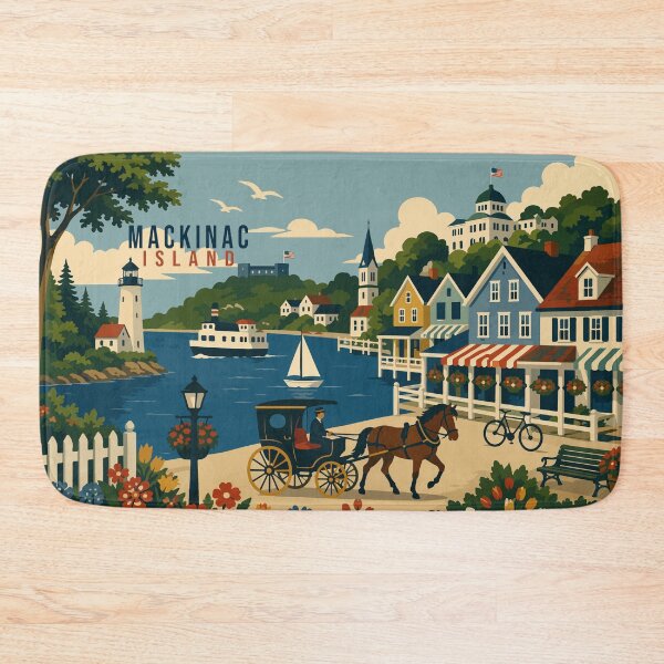 Item preview, Mackinac Island Travel Poster designed and sold by rogue-design.