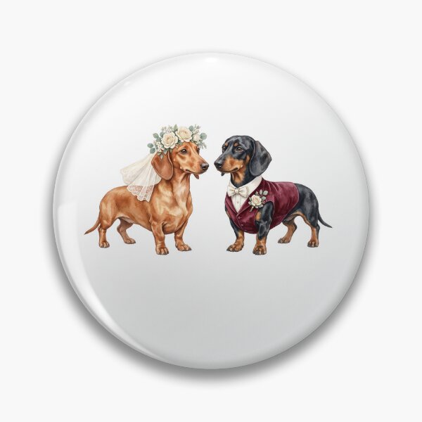 Item preview, Dachshund Wedding Couple Art designed and sold by Tiffany Roy.