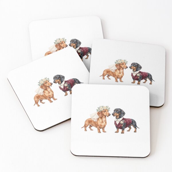 Item preview, Dachshund Wedding Couple Art designed and sold by Roy & Tiffany.