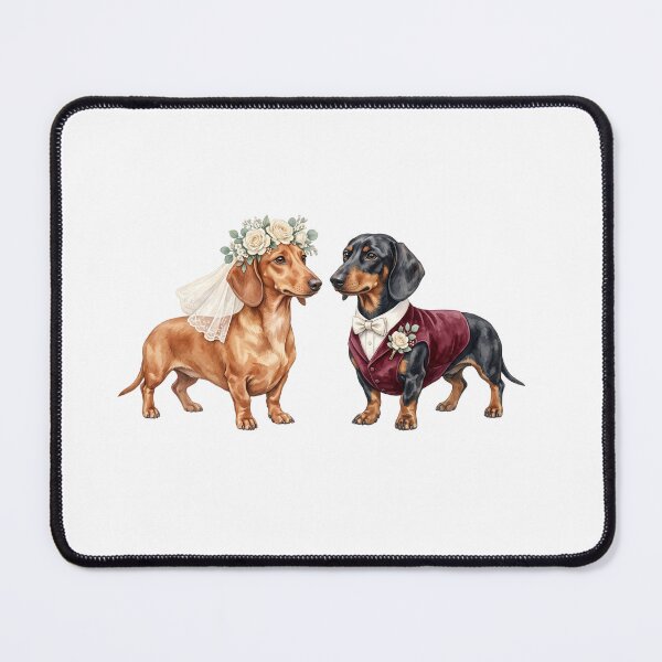 Item preview, Dachshund Wedding Couple Art designed and sold by Roy & Tiffany.