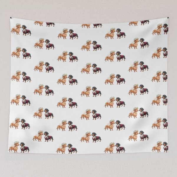Item preview, Dachshund Wedding Couple Art designed and sold by Roy & Tiffany.