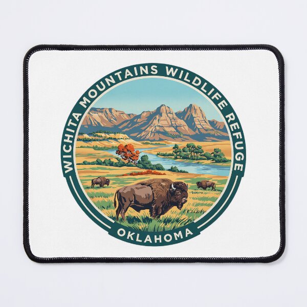 Item preview, Wichita Mountains Wildlife Refuge Oklahoma - Scenic Nature Travel Poster USA designed and sold by inkNext.