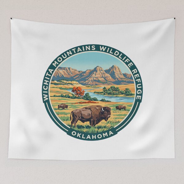 Item preview, Wichita Mountains Wildlife Refuge Oklahoma - Scenic Nature Travel Poster USA designed and sold by inkNext.