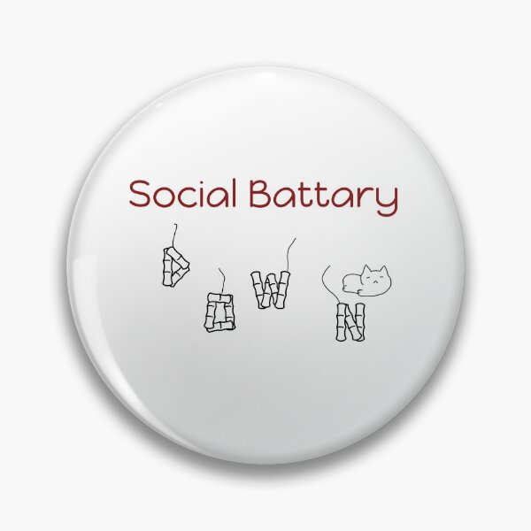 Item preview, Social Battery Down Funny Introvert T-Shirt | Low Energy Graphic Tee designed and sold by TheAmorse01.