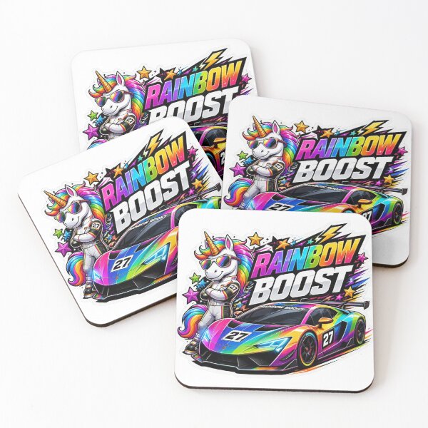 Item preview, Rainbow Boost Kawaii Racing Sticker PNG | Cute Unicorn Sports Car Graphic | Colorful Retro Streetwear Decal | Car Lover Gift designed and sold by Stylestickers55.