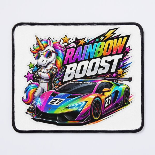 Item preview, Rainbow Boost Kawaii Racing Sticker PNG | Cute Unicorn Sports Car Graphic | Colorful Retro Streetwear Decal | Car Lover Gift designed and sold by Stylestickers55.