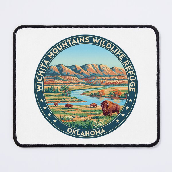 Item preview, Wichita Mountains Wildlife Refuge Oklahoma - Scenic Nature Travel Poster USA designed and sold by inkNext.