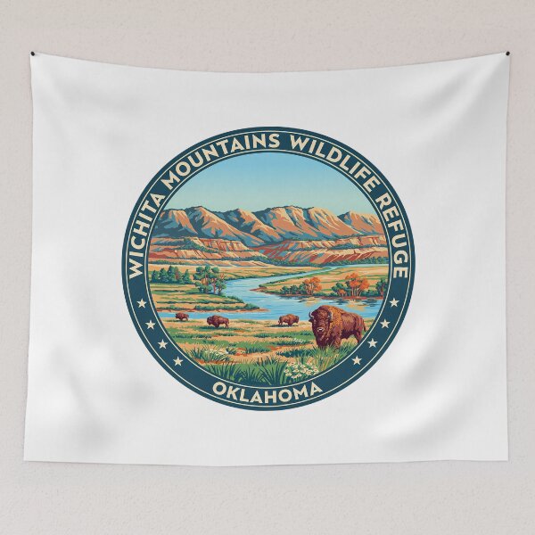 Item preview, Wichita Mountains Wildlife Refuge Oklahoma - Scenic Nature Travel Poster USA designed and sold by inkNext.
