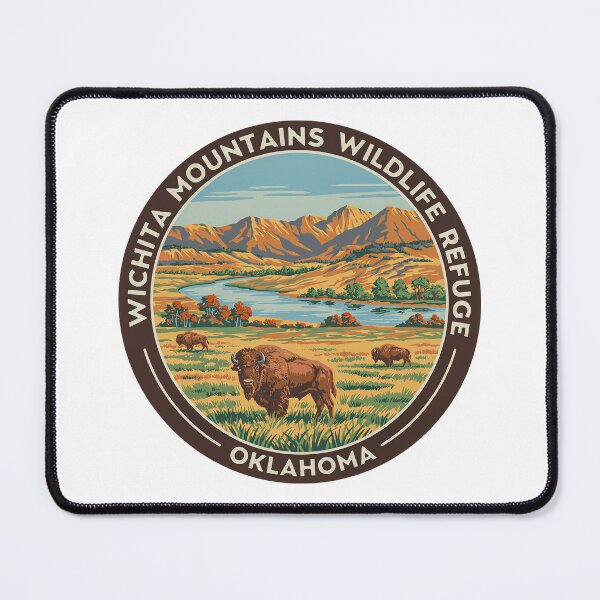 Item preview, Wichita Mountains Wildlife Refuge Oklahoma - Scenic Nature Travel Poster USA designed and sold by inkNext.