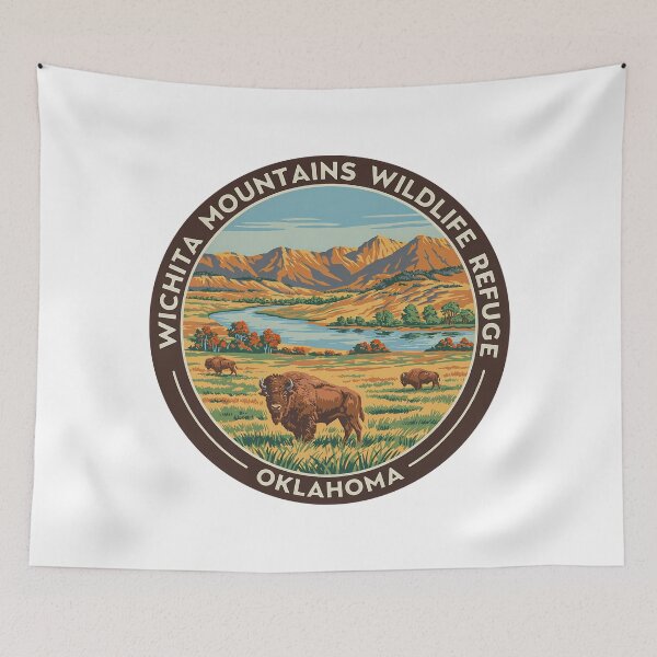 Item preview, Wichita Mountains Wildlife Refuge Oklahoma - Scenic Nature Travel Poster USA designed and sold by inkNext.