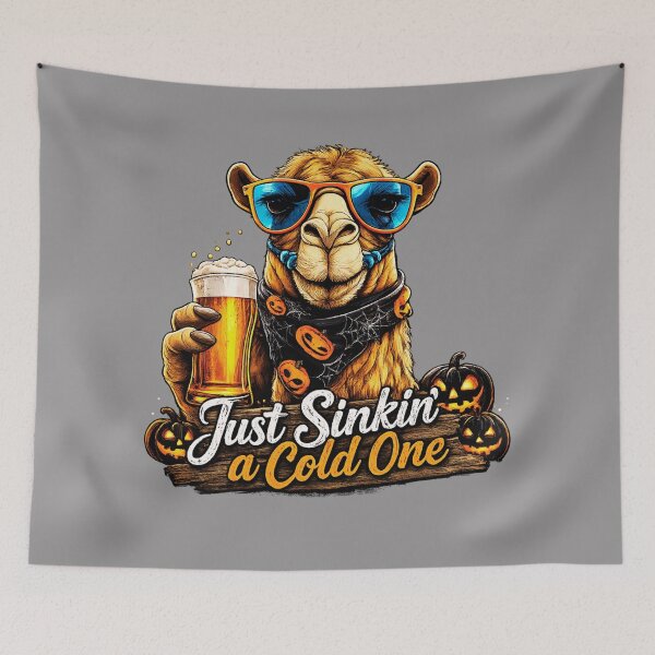 Item preview, Halloween Camel Just Sinkin' a Cold One – Funny Beer T-Shirt designed and sold by Grang Art Artistic Designs.