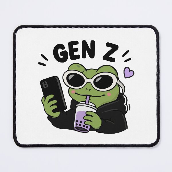 Item preview, Gen Z Frog With Boba Kawaii Funny Meme Aesthetic designed and sold by VectorForge Studio.