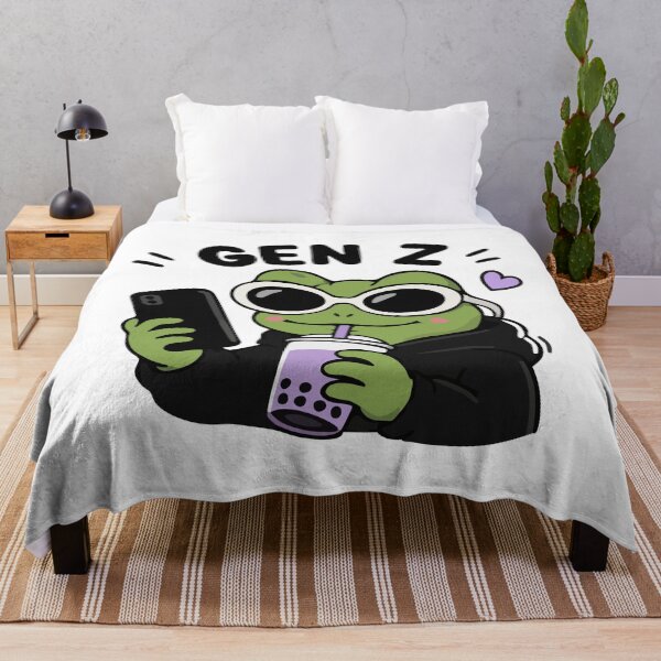 Item preview, Gen Z Frog With Boba Kawaii Funny Meme Aesthetic designed and sold by VectorForge Studio.