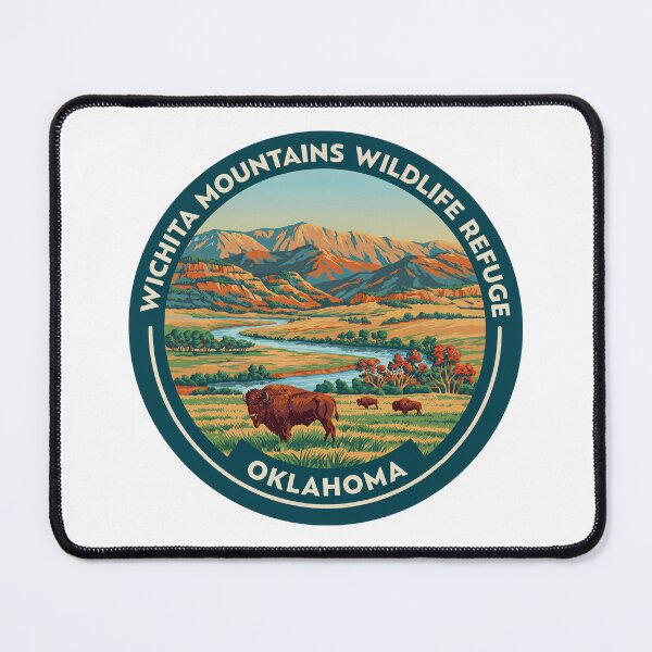 Item preview, Wichita Mountains Wildlife Refuge Oklahoma - Scenic Nature Travel Poster USA designed and sold by inkNext.