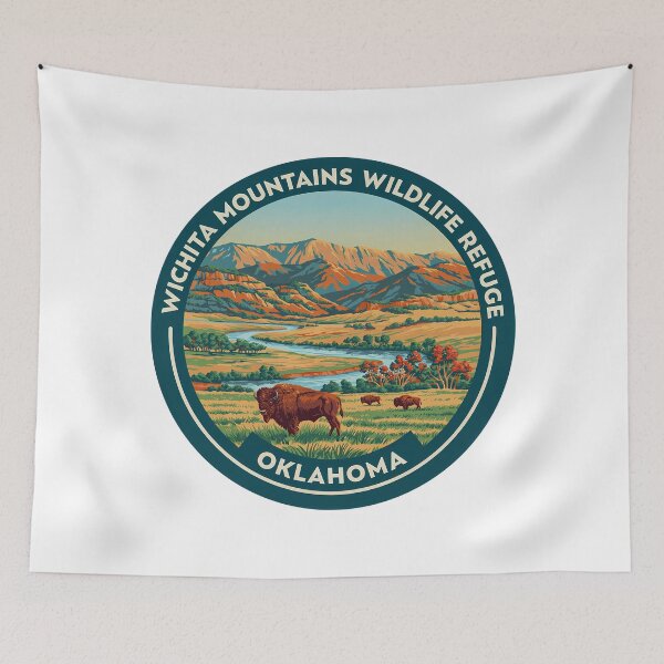 Item preview, Wichita Mountains Wildlife Refuge Oklahoma - Scenic Nature Travel Poster USA designed and sold by inkNext.