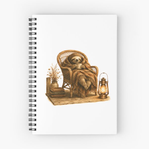 Item preview, Hygge Sloth Wicker Chair Cozy Blanket Tea Time designed and sold by AQUILAKREO.
