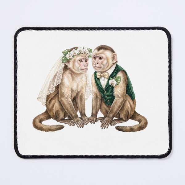 Item preview, Monkey Wedding Couple Art designed and sold by Roy & Tiffany.