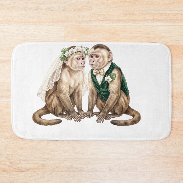Item preview, Monkey Wedding Couple Art designed and sold by Tiffany Roy.