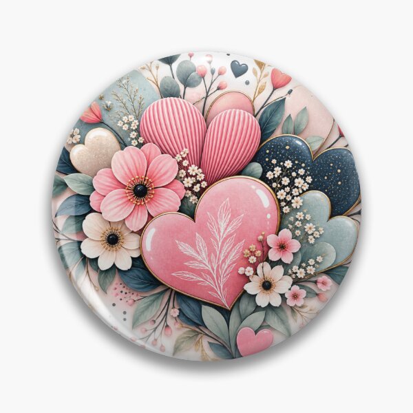 Item preview, Romantic Pink Heart Floral Bouquet designed and sold by Reshmakhan.