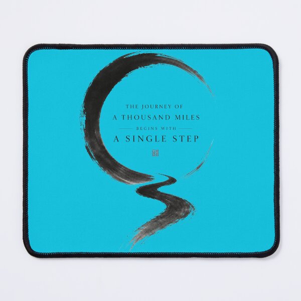 Item preview, Lao Tzu Zen Quote – Journey of a Thousand Miles – Brush Stroke Calligraphy – Mindfulness Art designed and sold by bobscraze.