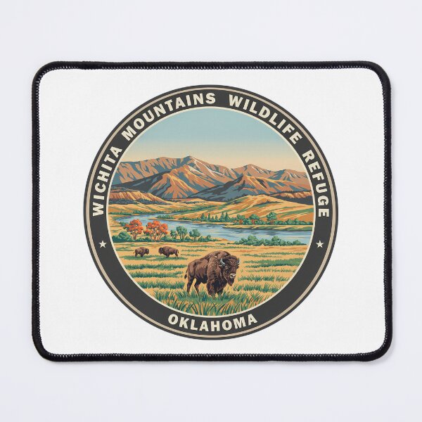 Item preview, Wichita Mountains Wildlife Refuge Oklahoma - Scenic Nature Travel Poster USA designed and sold by inkNext.