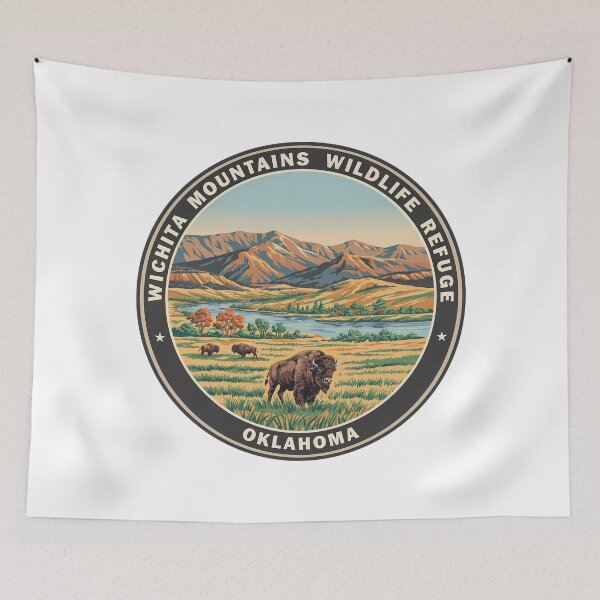 Item preview, Wichita Mountains Wildlife Refuge Oklahoma - Scenic Nature Travel Poster USA designed and sold by inkNext.
