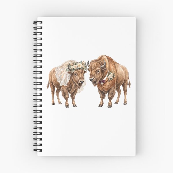 Item preview, Bison Wedding Couple Art designed and sold by Tiffany Roy.