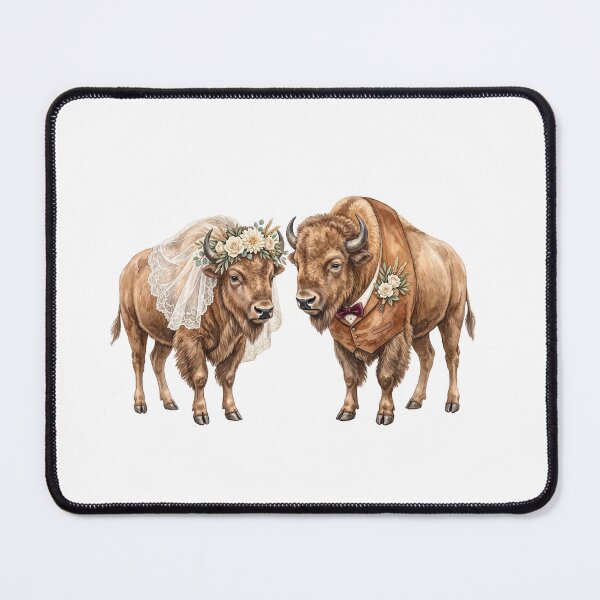 Item preview, Bison Wedding Couple Art designed and sold by Roy & Tiffany.