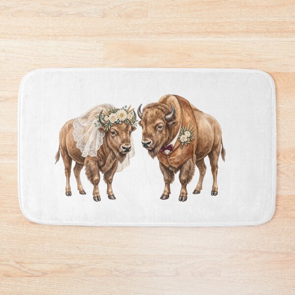 Item preview, Bison Wedding Couple Art designed and sold by Roy & Tiffany.