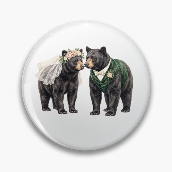Item preview, Black Bear Wedding Couple designed and sold by Tiffany Roy.