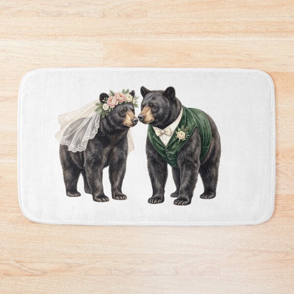 Item preview, Black Bear Wedding Couple designed and sold by Tiffany Roy.