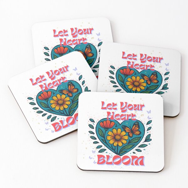 Item preview, “Let Your Heart Bloom” Retro 70s Groovy Floral Heart  designed and sold by MKTreasures.