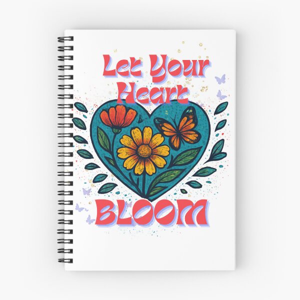 Item preview, “Let Your Heart Bloom” Retro 70s Groovy Floral Heart  designed and sold by MKTreasures.