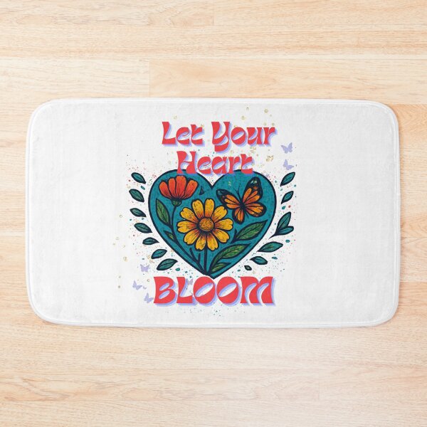 Item preview, “Let Your Heart Bloom” Retro 70s Groovy Floral Heart  designed and sold by MKTreasures.