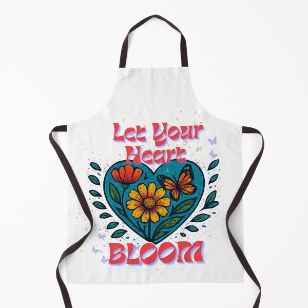 Item preview, “Let Your Heart Bloom” Retro 70s Groovy Floral Heart designed and sold by MKTreasures.
