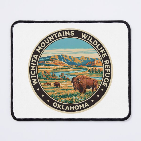 Item preview, Wichita Mountains Wildlife Refuge Oklahoma - Scenic Nature Travel Poster USA designed and sold by inkNext.
