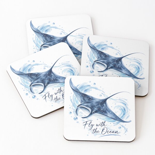 Item preview, Fly with the Ocean – Manta Ray Watercolor Ocean Aesthetic designed and sold by ColorNest Designs.
