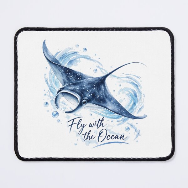 Item preview, Fly with the Ocean – Manta Ray Watercolor Ocean Aesthetic designed and sold by ColorNest Designs.