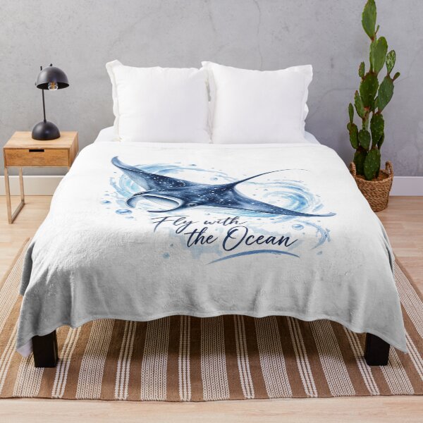 Item preview, Fly with the Ocean – Manta Ray Watercolor Ocean Aesthetic designed and sold by ColorNest Designs.