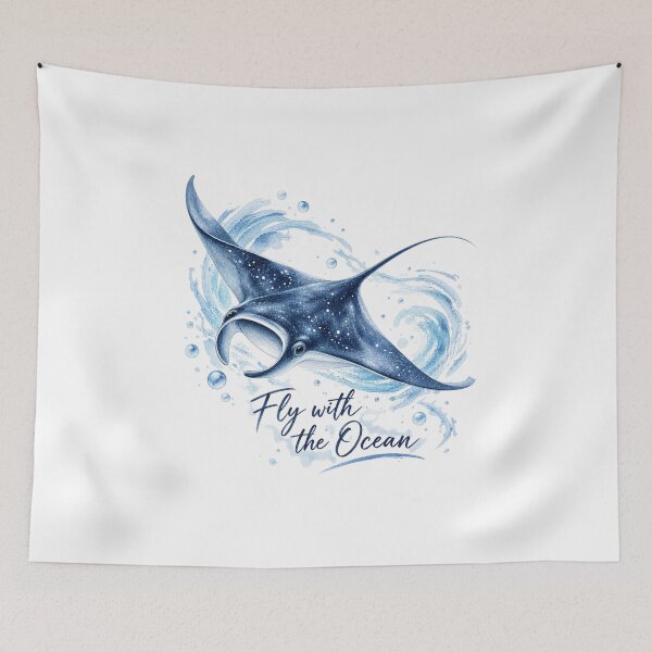 Item preview, Fly with the Ocean – Manta Ray Watercolor Ocean Aesthetic designed and sold by ColorNest Designs.